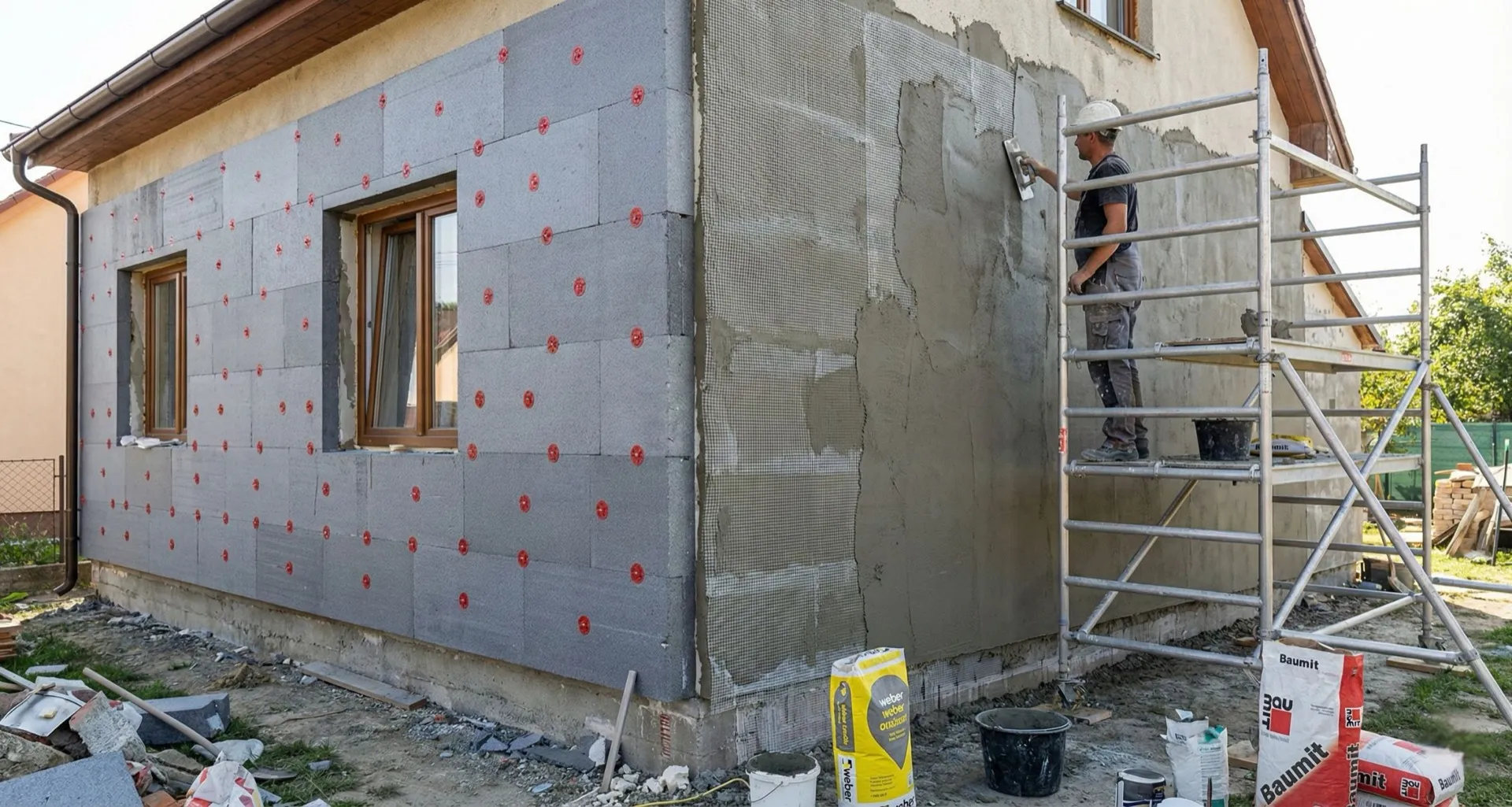 Chantier de isolation thermique extérieure (ite) réalisé par Sévria à Niort et en Deux-Sèvres